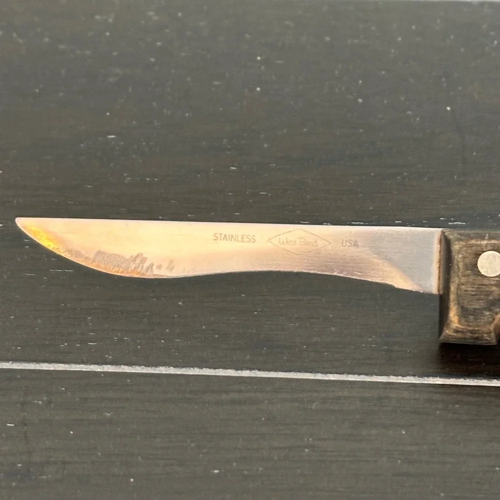 West Bend | Stainless Steel Paring Knife | Wood‎ Handle USA Vintage Kitchen Tool